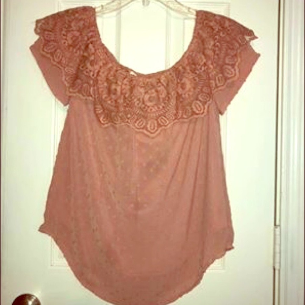 Light Pink Off the Shoulder Textured Top